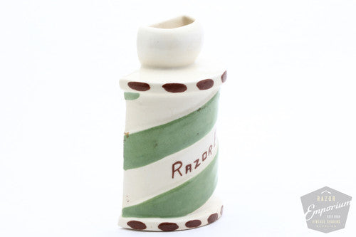 Porcelain Green Barber Pole | Blade Safe
