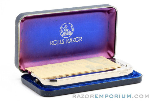 1940s Rolls Razor "The Imperial" Safety Razor in Blue Leather Case