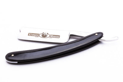 7/8" Ertan "Russian Bear" Carbon Straight Razor | Horn Scales