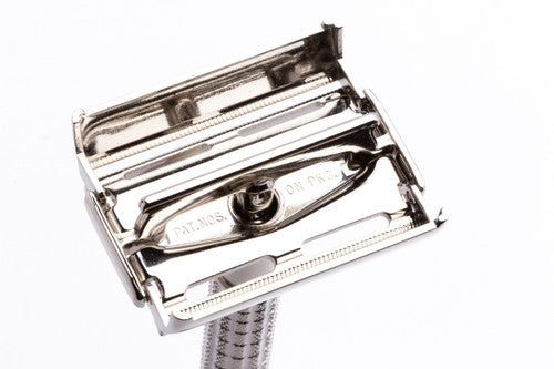 1958 Gillette Flair Tip Super Speed Razor Factory Nickel Revamp D4