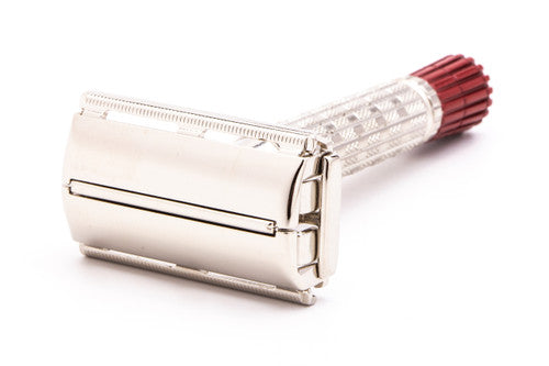 1956 B1 Gillette Heavy Red Tip Super Speed TTO Double Edge Safety Razor | Factory Nickel Revamp