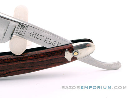 5/8" L. Holzhauer Sons "Gilt Edge" New York Straight Razor w/ Original Scales