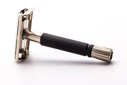 1973 T2 Gillette Black Handle Super Speed Safety Razor  | Factory Nickel Revamp