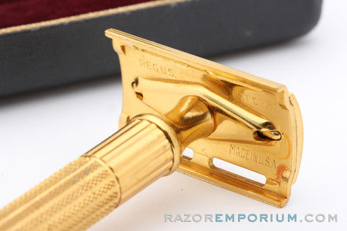 1947-51 Gillette Fat Handle Tech 3 Piece Safety Razor in Original Case - MINT