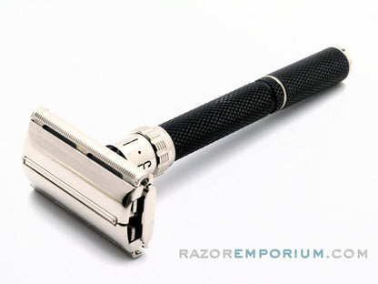 1984 Gillette Super Adjustable "Black Beauty" DE Safety Razor w\ Original Plastic Case & Blades