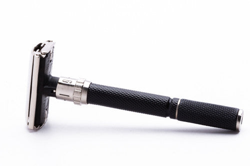 1985 F1 Gillette Super Adjustable TTO "Black Beauty" DE Safety Razor  | Factory Nickel Revamp