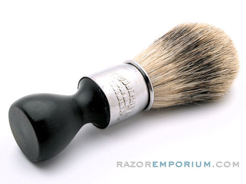Vintage Rubberset Trade Mark Black & Chrome Handle Shaving Brush
