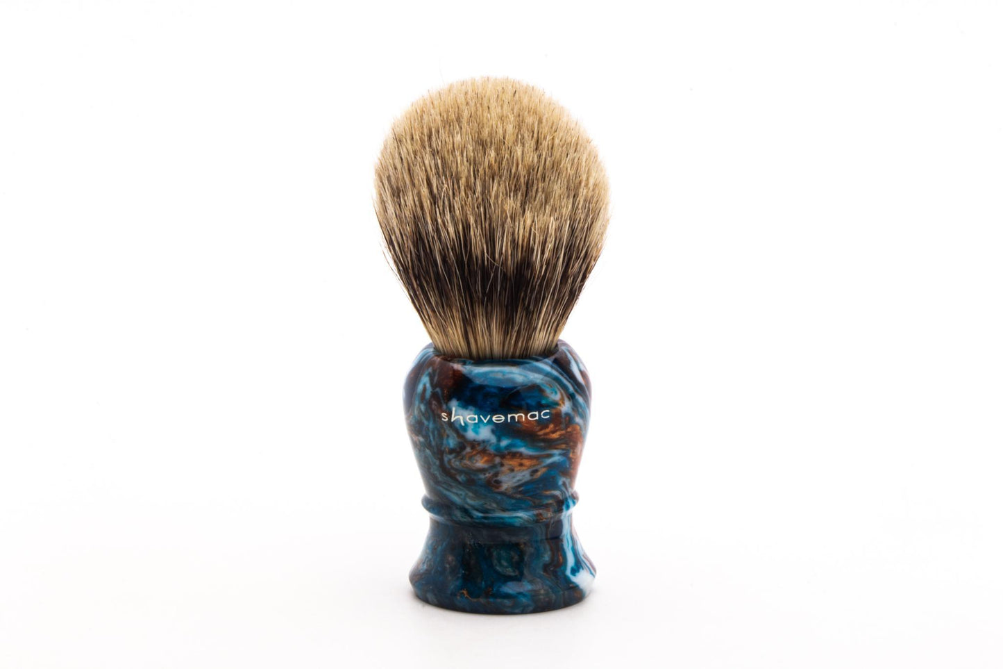 Shavemac |  Silvertip Badger Shave Brush With Blue & Copper Marbled Handle