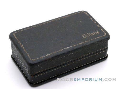 1948 Gillette Gold Aristocrat No. 15 DE Safety Razor w/ Case & Blade Bank