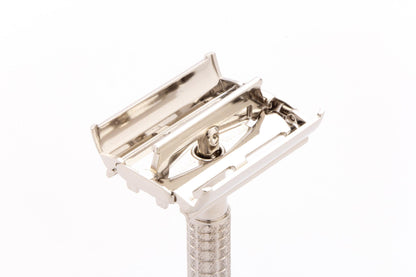 1964 J3 Gillette Flare Tip DE TTO Super Speed Safety Razor | Factory Nickel Revamp