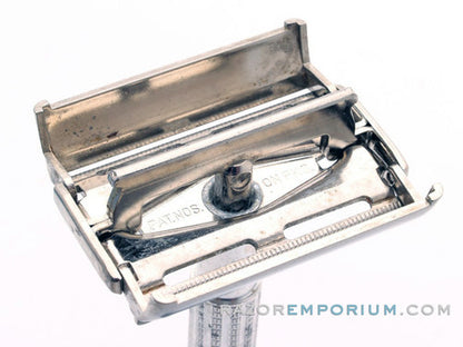 1956 B3 Gillette Blue Tip Light DE Super Speed Razor with Case
