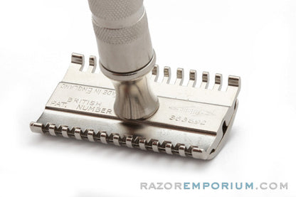 1930's Gillette British NEW Deluxe Long Comb Common Bar Handle Razor | Nickel Revamp