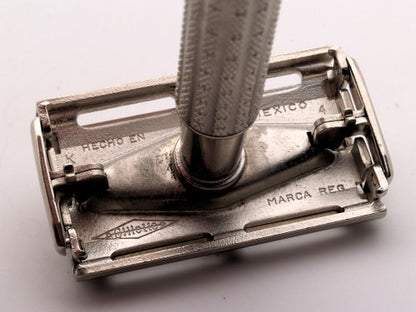 1965 K4 Gillette Flare Tip DE Super Speed Safety Razor | Factory Nickel Revamp | Made in Mexico
