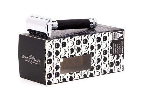 Edwin Jagger | DE86RC-14BL Black Rubber Coated Handle Chrome Plated Safety Razor #4