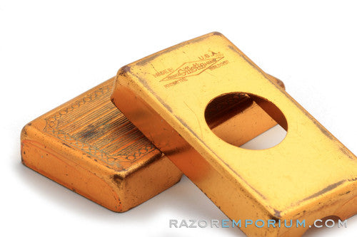 1930's Gillette 'NEW' Thin Bar Handle Short Comb DE Safety Razor Set