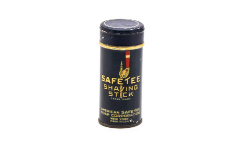 Vintage SafeTee Shaving Stick With Tin Canister and Original Soap Stick