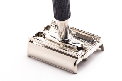 1971 R2 Gillette Black Handle Super Speed DE Safety Razor | Rhodium Revamp