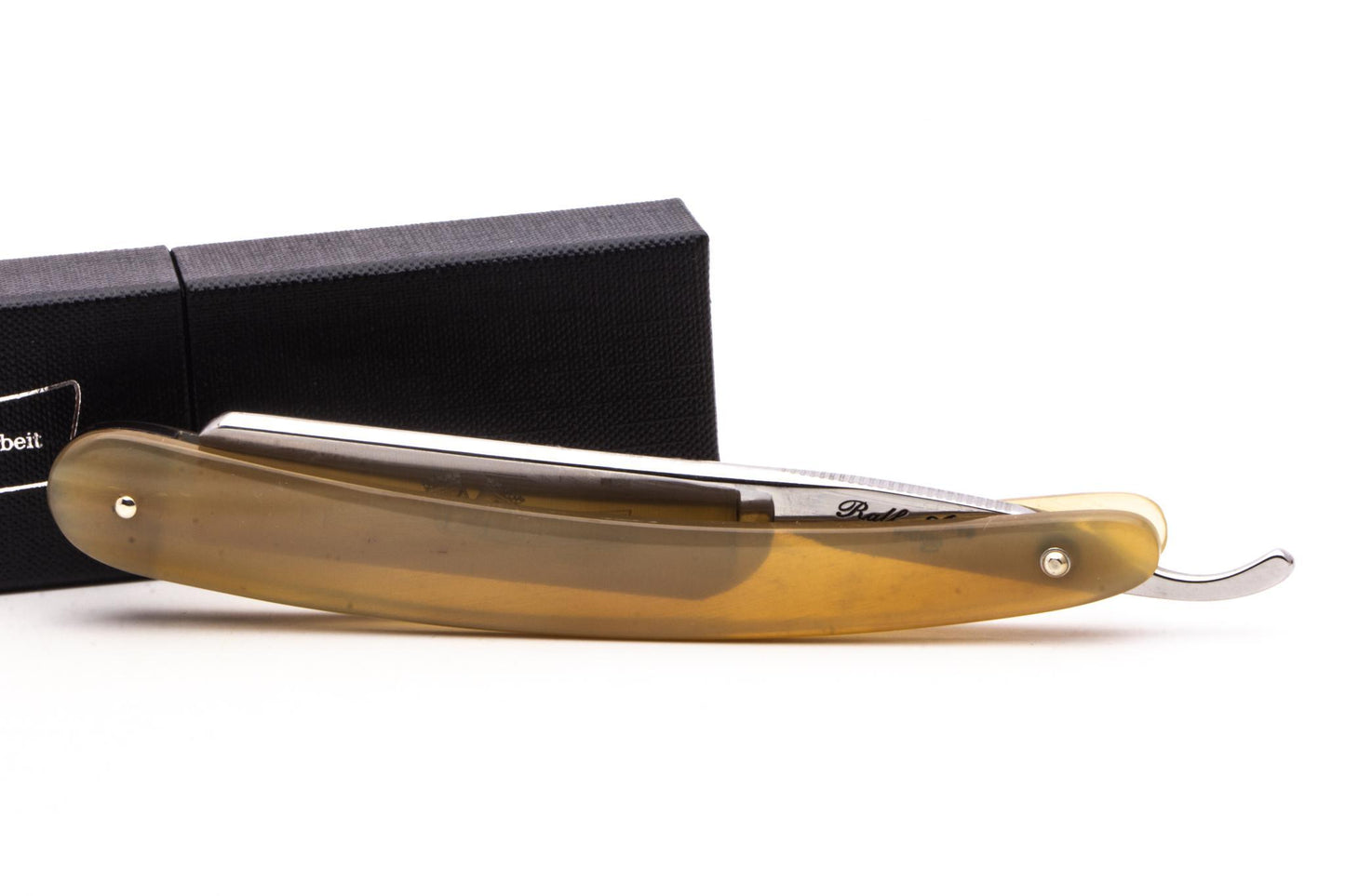 5/8" Ralf Aust Square Point Straight Razor | Horn Scales