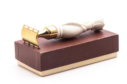 Evans | Gold Double Edge Safety Razor With Queen Sculpted Handle