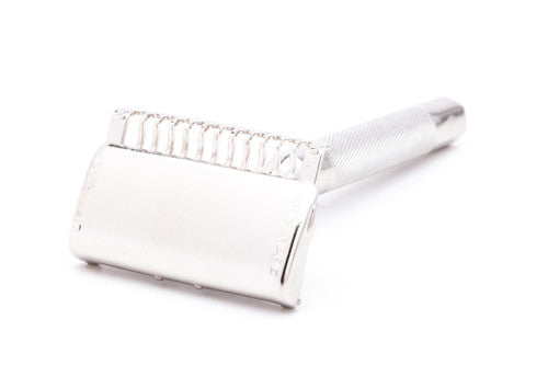 1930s Ever Ready SE Safety Razor with Universal Handle | Factory Nickel Revamp