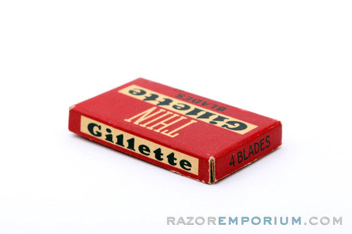 Gillette Thin Red Double Edge - New Old Stock (NOS) Razor Blades (4)