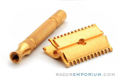 1930's Gillette 'NEW' Thin Bar Handle Short Comb DE Safety Razor Set