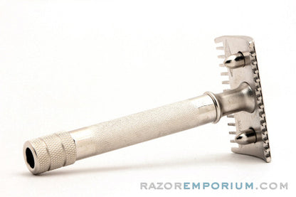 1920 Gillette Single Ring Old Type D.E. Safety Razor Nickel Revamp