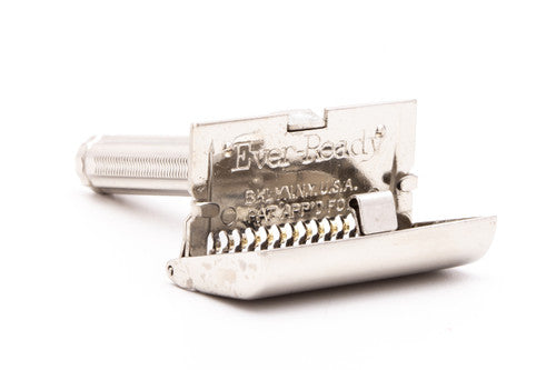 1930's Ever-Ready Safety Razor with Ridged Handle |  Factory Nickel Revamp
