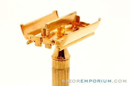 1941 Gillette Gold Regent Tech w/ Leather Case & Original Blade Bank