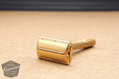 Gillette 1966 Gold Slim Aristocrat Adjustable Safety Razor L1 w/ Original Case