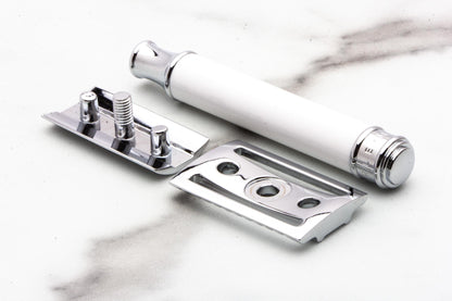 MUHLE | R107 Closed Comb Double Edge Safety Razor - White