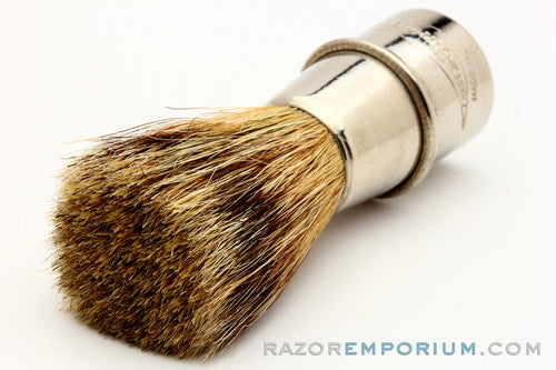 Gillette Vulcan Rubberset Vintage Travel Shave Brush | Badger Revamp