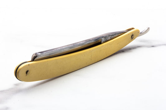 5/8" Vintage Restored Unbranded Straight Razor With Celluloid Scales