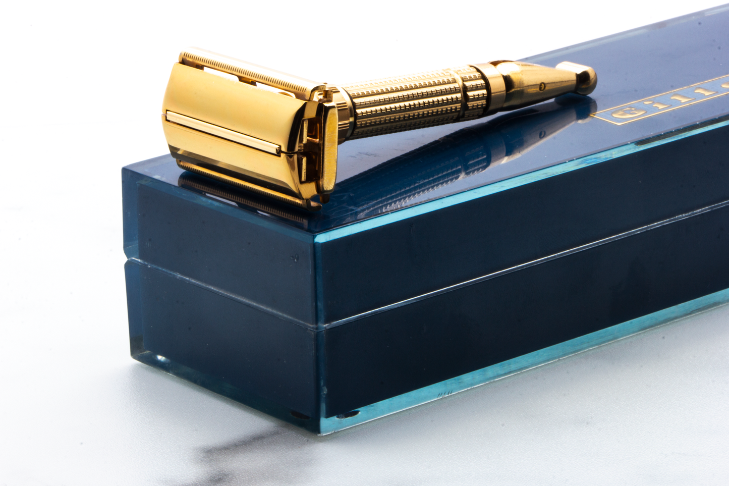 1960 F4 Gillette Gold Toggle Adjustable DE Safety Razor Set with Case & Instructions | Original Condition