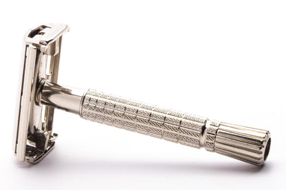 1959 E1 Gillette TTO Flare Tip Super Speed Safety Razor  | Factory Nickel Revamp