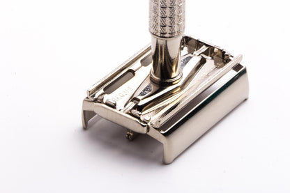 1962 H4 Gillette Flare Tip Super Speed TTO Safety Razor | Factory Nickel Revamp