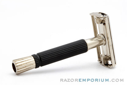1972 Gillette S2 Black Handle Super Speed DE Safety Razor Set