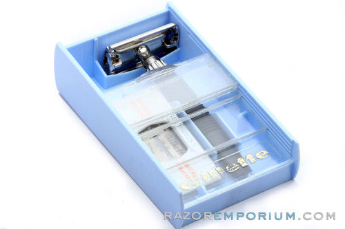 1960's British Gillette Slim Twist Double Edge Safety Razor Set - Mint