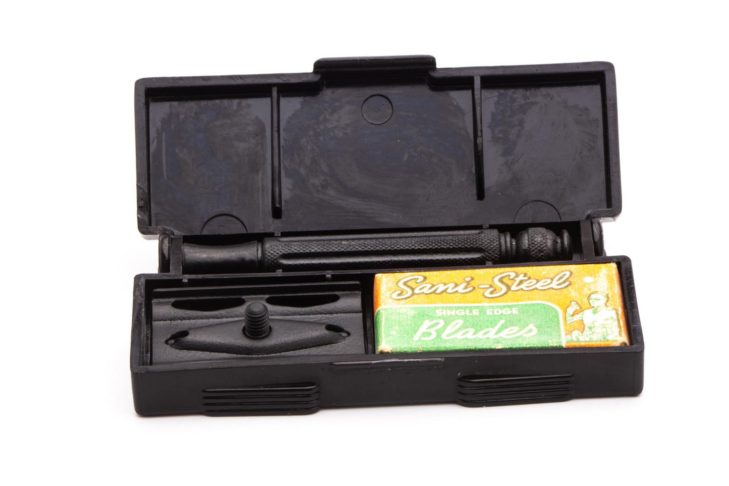 1940's Gillette WWII Tech Safety Razor w/ Black Handle & Case| Original Condition