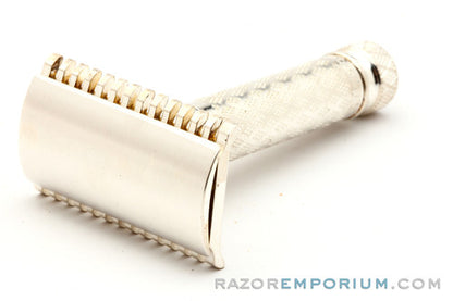 1922 Gillette New Improved Nickel Tuckaway Travel DE Safety Razor Set w/ Instructions