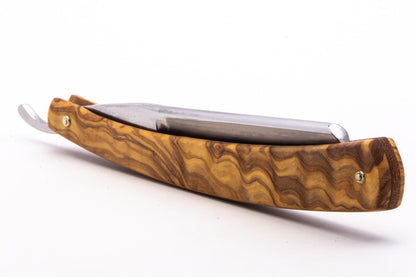 6/8" Ralf Aust Spanish Tip Straight Razor | Olive Wood Scales & Jimps