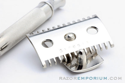 1918 Gillette Old Type Ball End DE Safety Razor Factory Nickel Revamp
