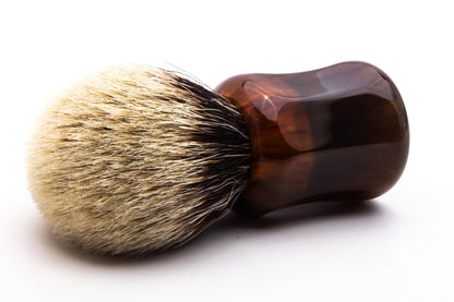 Shavemac |  Silvertip 2-Band Badger Shave Brush With Tortiose Tuft Handle