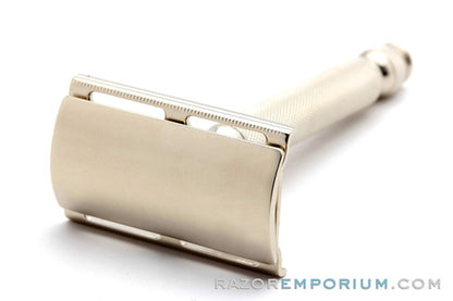 1939-46 Gillette Ball End Tech DE Safety Razor | Factory Nickel Revamp