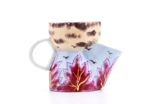 Vintage Scuttle Shaving Mug | Leaves and Birds