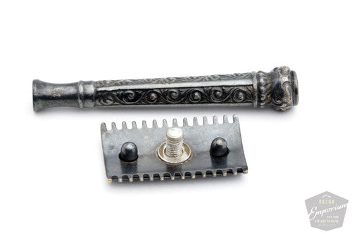 1909 Gillette ABC Pocket Edition Greek Column Handle Silver Patina
