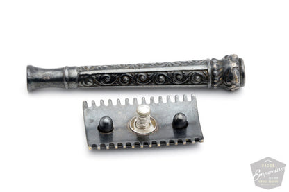 1909 Gillette ABC Pocket Edition Greek Column Handle Silver Patina