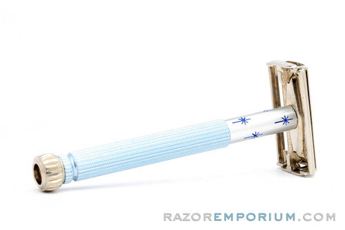 1964 J4 Gillette Lady Blue Star DE Safety Razor