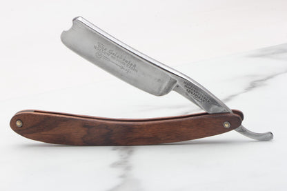 7/8" Vintage Restored Wade & Butcher "The Celebrated" Straight Razor With Wood Scales