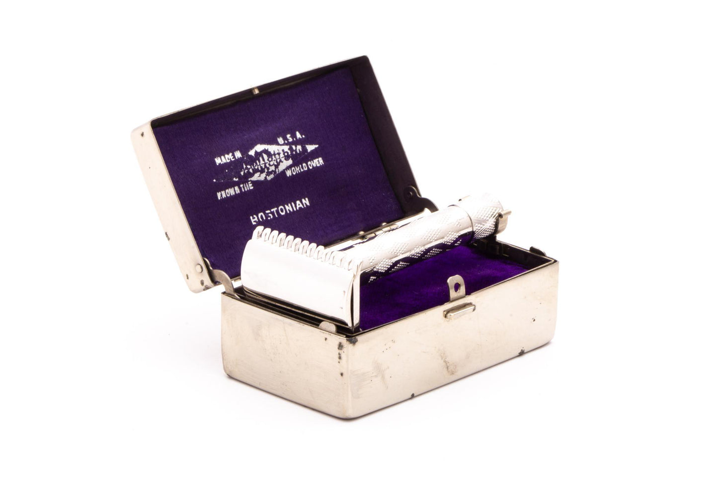 1920's Gillette New Improved Bostonian Safety Razor Set | Rhodium Revamp
